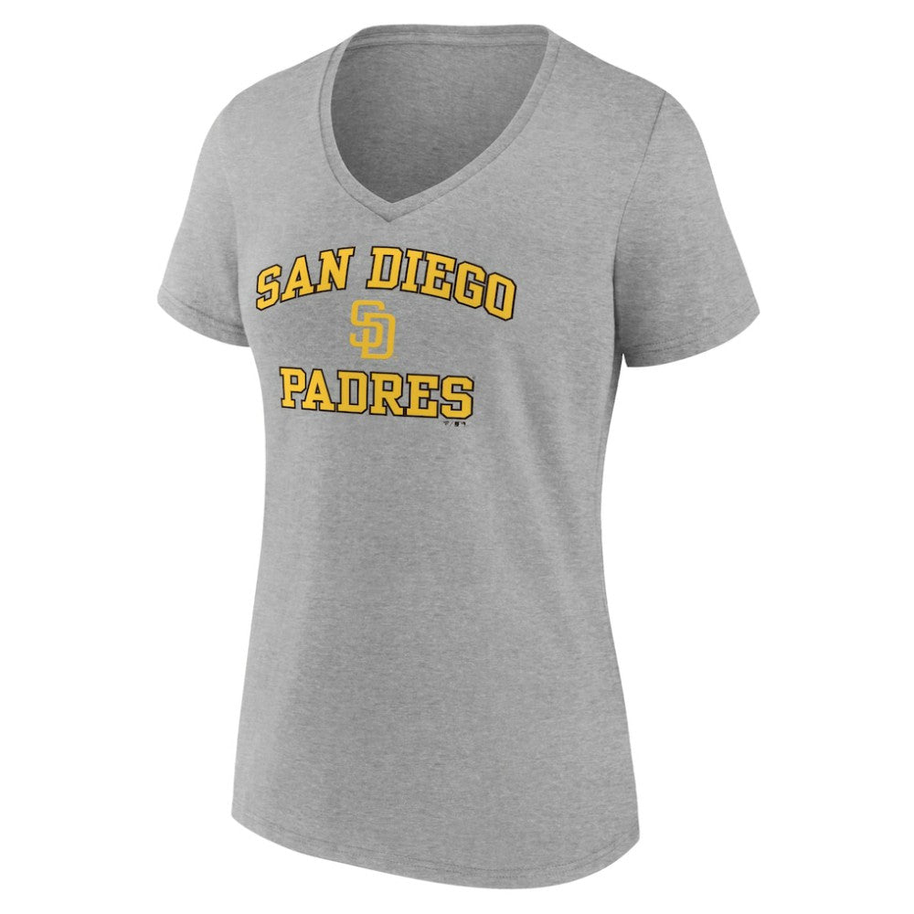Gray San Diego Padres Women's Heart and Soul V-Neck T-Shirt