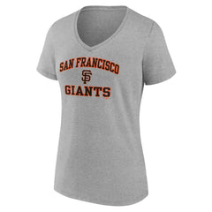 Gray San Francisco Giants Women's Heart and Soul V-Neck T-Shirt
