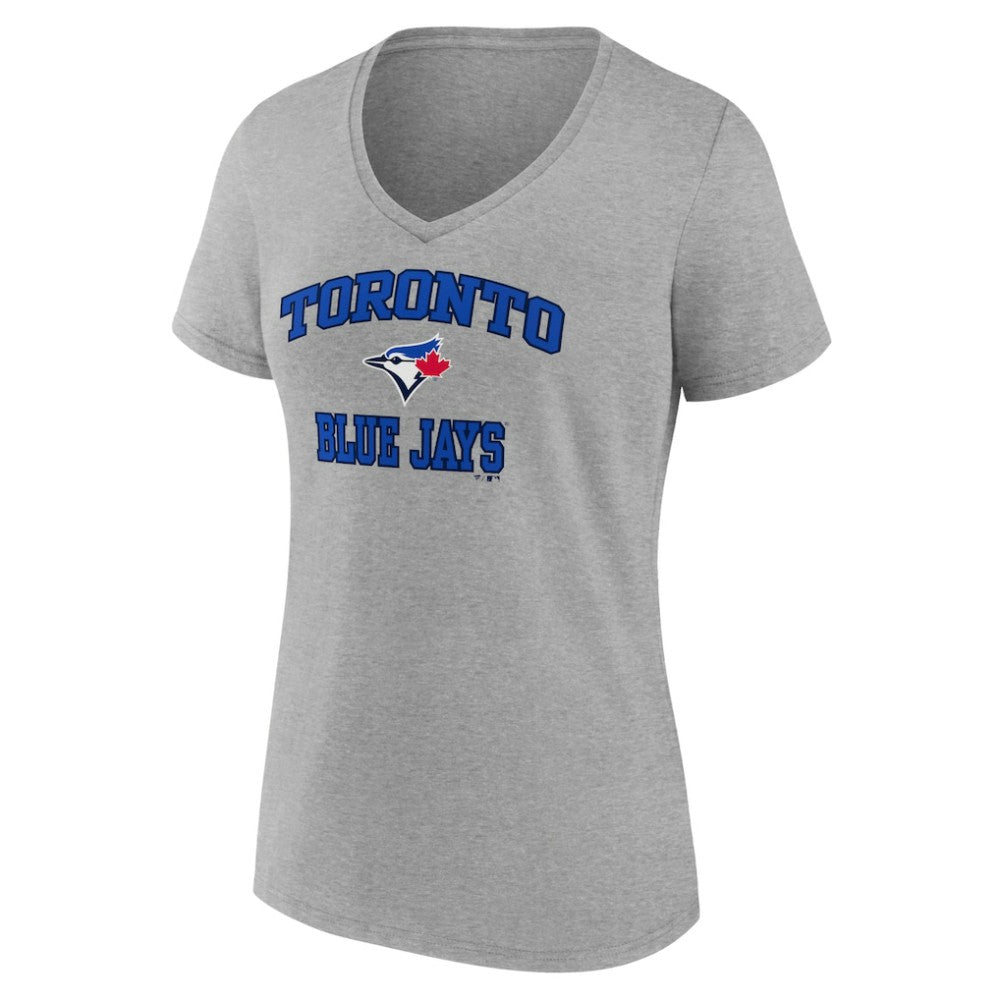 Gray Toronto Blue Jays Women's Heart and Soul V-Neck T-Shirt