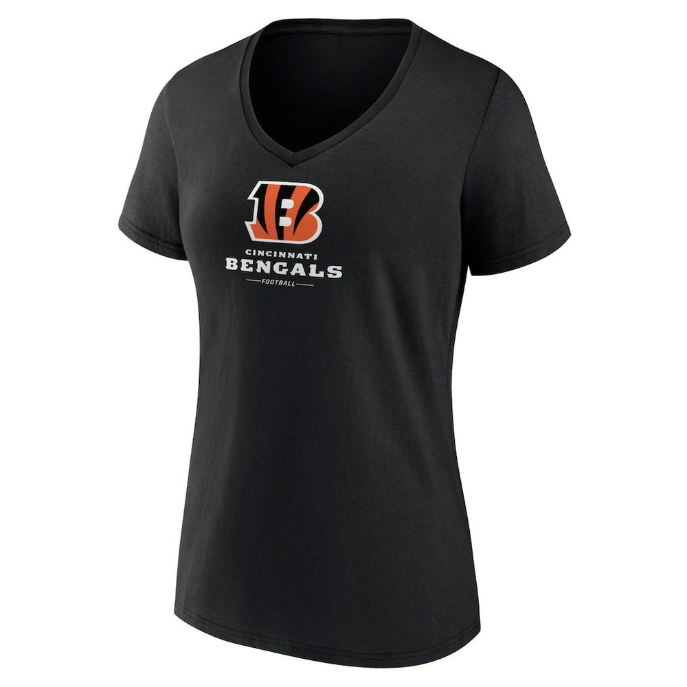 Women's Logo Team Lockup V-Neck T-Shirt - Cincinnati Bengals T-shirts