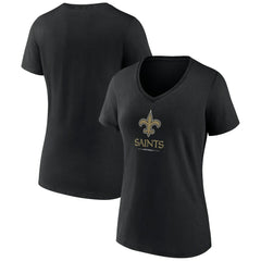 Women's Logo Team Lockup V-Neck T-Shirt - New Orleans Saints T-shirts