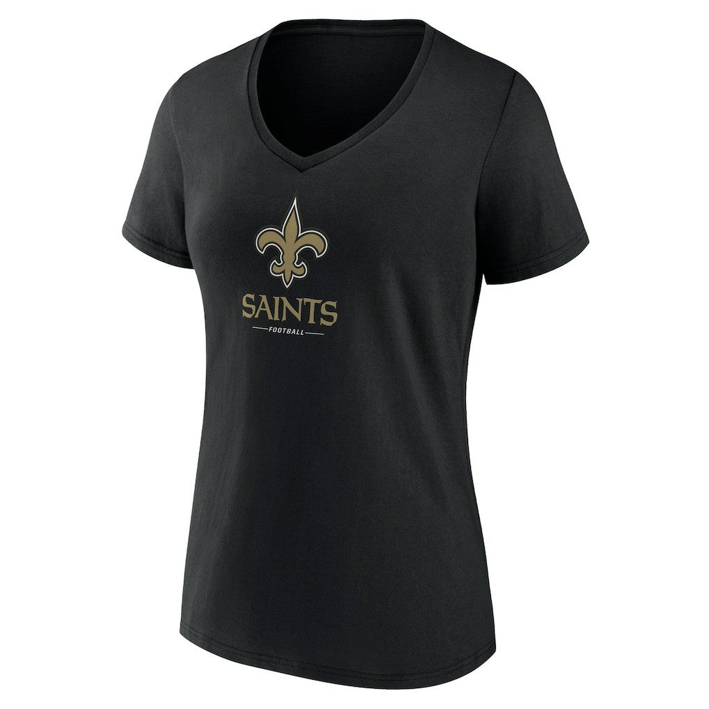 Women's Logo Team Lockup V-Neck T-Shirt - New Orleans Saints T-shirts