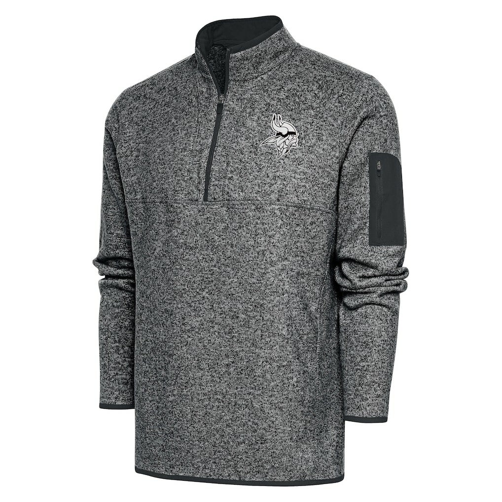 Antigua Metallic Logo Fortune Quarter-Zip Jacket - Minnesota Vikings Jackets