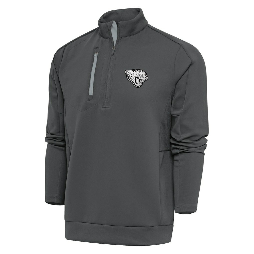 Antigua Metallic Logo Generation Quarter-Zip Pullover Top - Jacksonville Jaguars Pullover