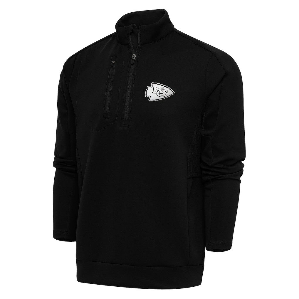 Antigua Metallic Logo Generation Quarter-Zip Pullover Top - Kansas City Chiefs Pullover