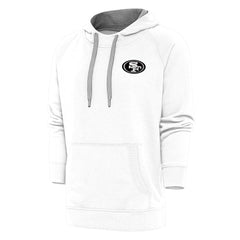 Antigua Metallic Logo Victory Pullover Hoodie - San Francisco 49ers Hoodies