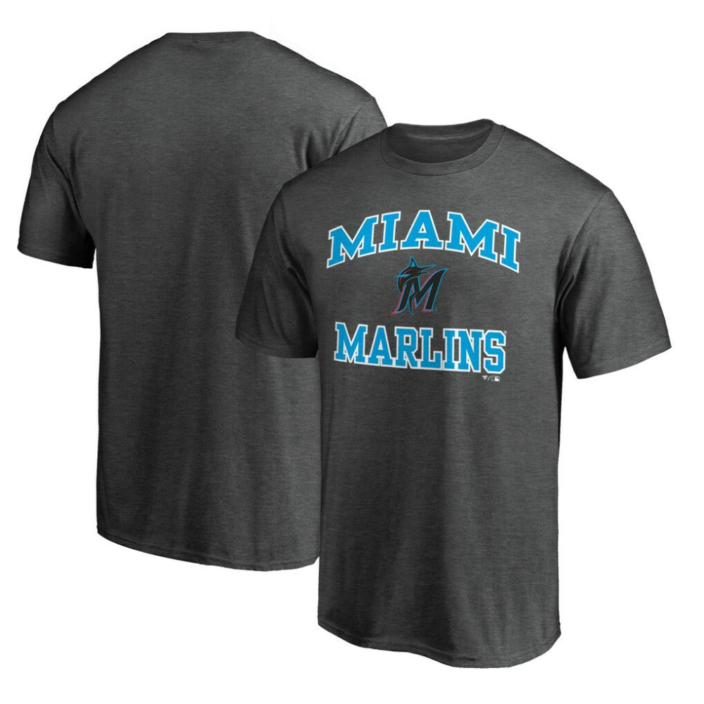 Charcoal Miami Marlins Heart and Soul T-Shirt