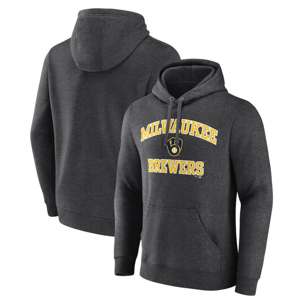 Charcoal Milwaukee Brewers Heart and Soul Pullover Hoodie