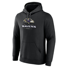 Logo Team Lockup Fitted Pullover Hoodie - Baltimore Ravens Hoodies