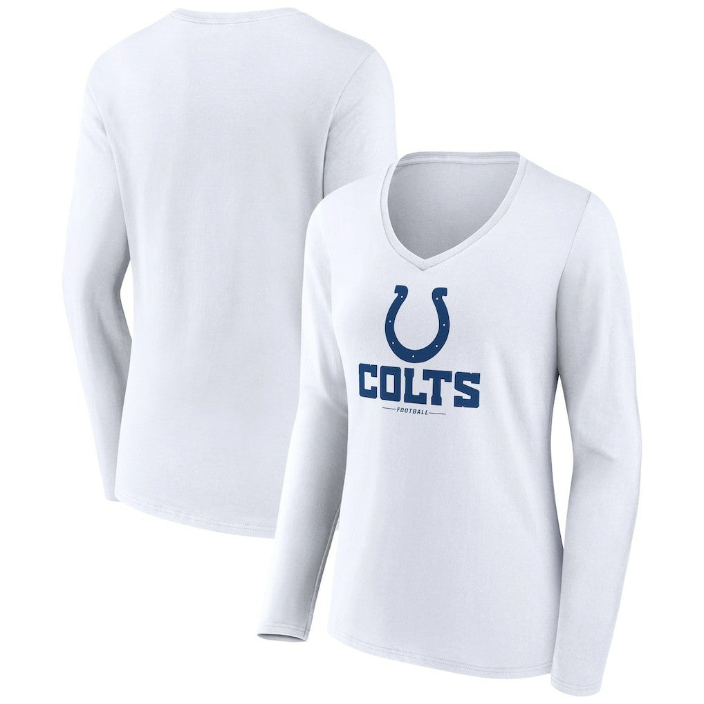 Women's Logo Team Lockup Long Sleeve V-Neck T-Shirt - Indianapolis Colts T-shirts
