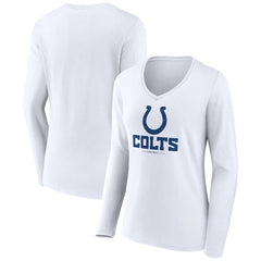 Women's Logo Team Lockup Long Sleeve V-Neck T-Shirt - Indianapolis Colts T-shirts