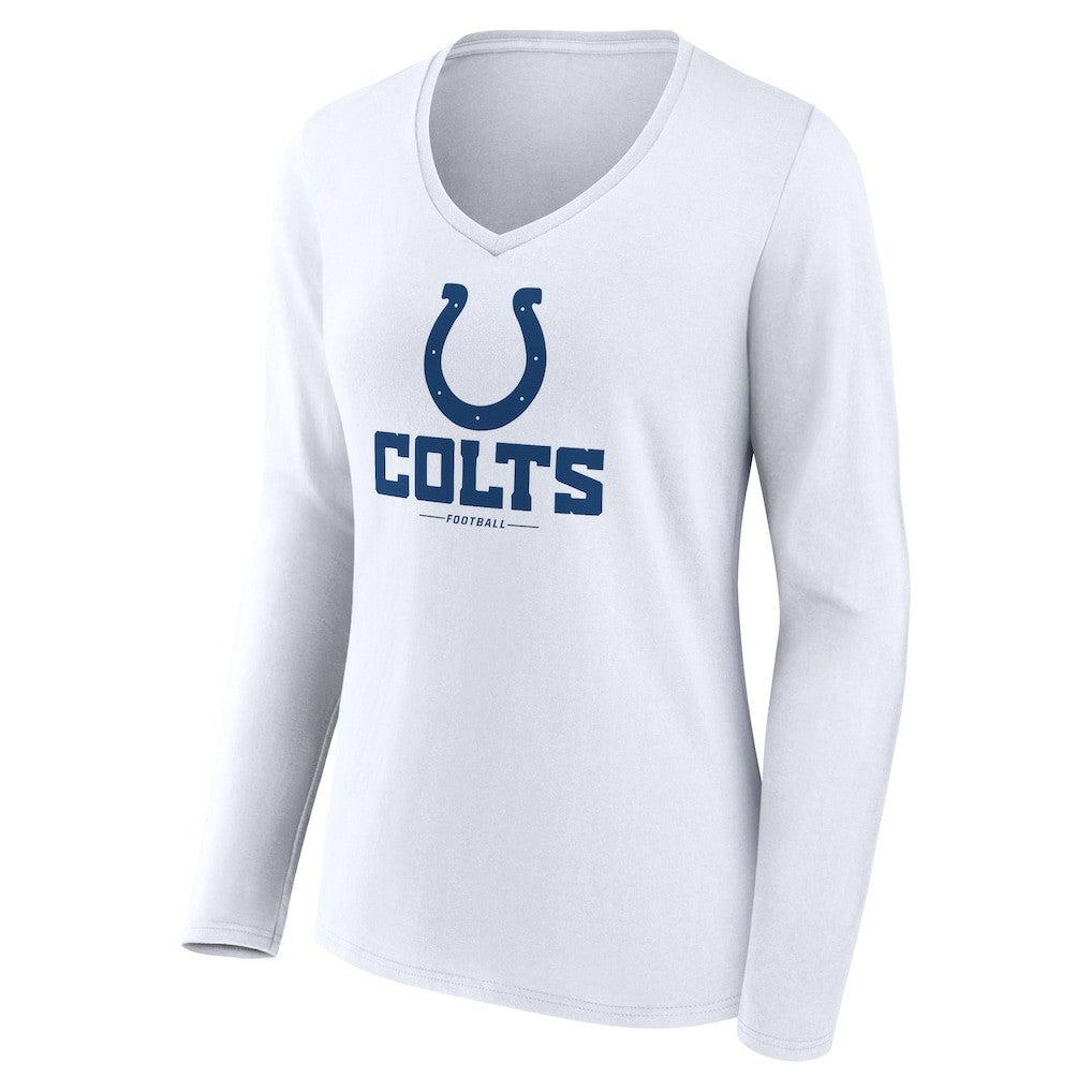 Women's Logo Team Lockup Long Sleeve V-Neck T-Shirt - Indianapolis Colts T-shirts