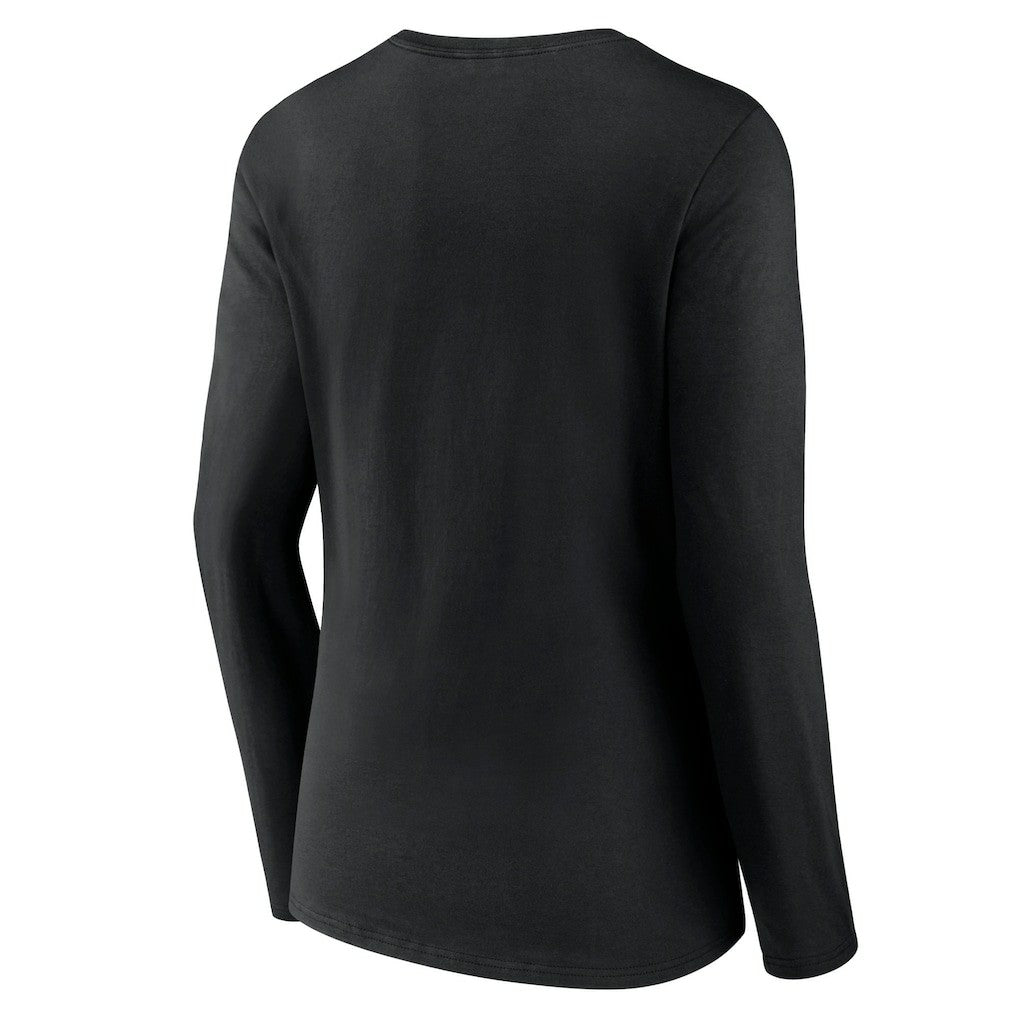 Women's Logo Team Lockup Long Sleeve V-Neck T-Shirt - Las Vegas Raiders T-shirts