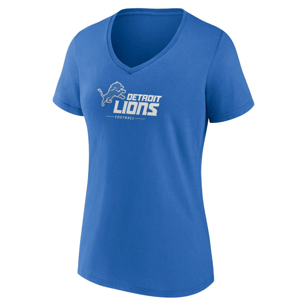 Women's Logo Team Lockup V-Neck T-Shirt - Detroit Lions T-shirts