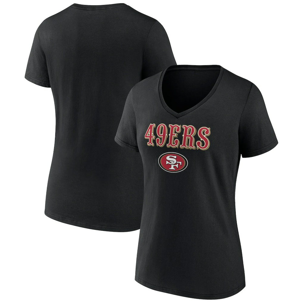 Women's Logo Team Lockup V-Neck T-Shirt - San Francisco 49ers T-shirts