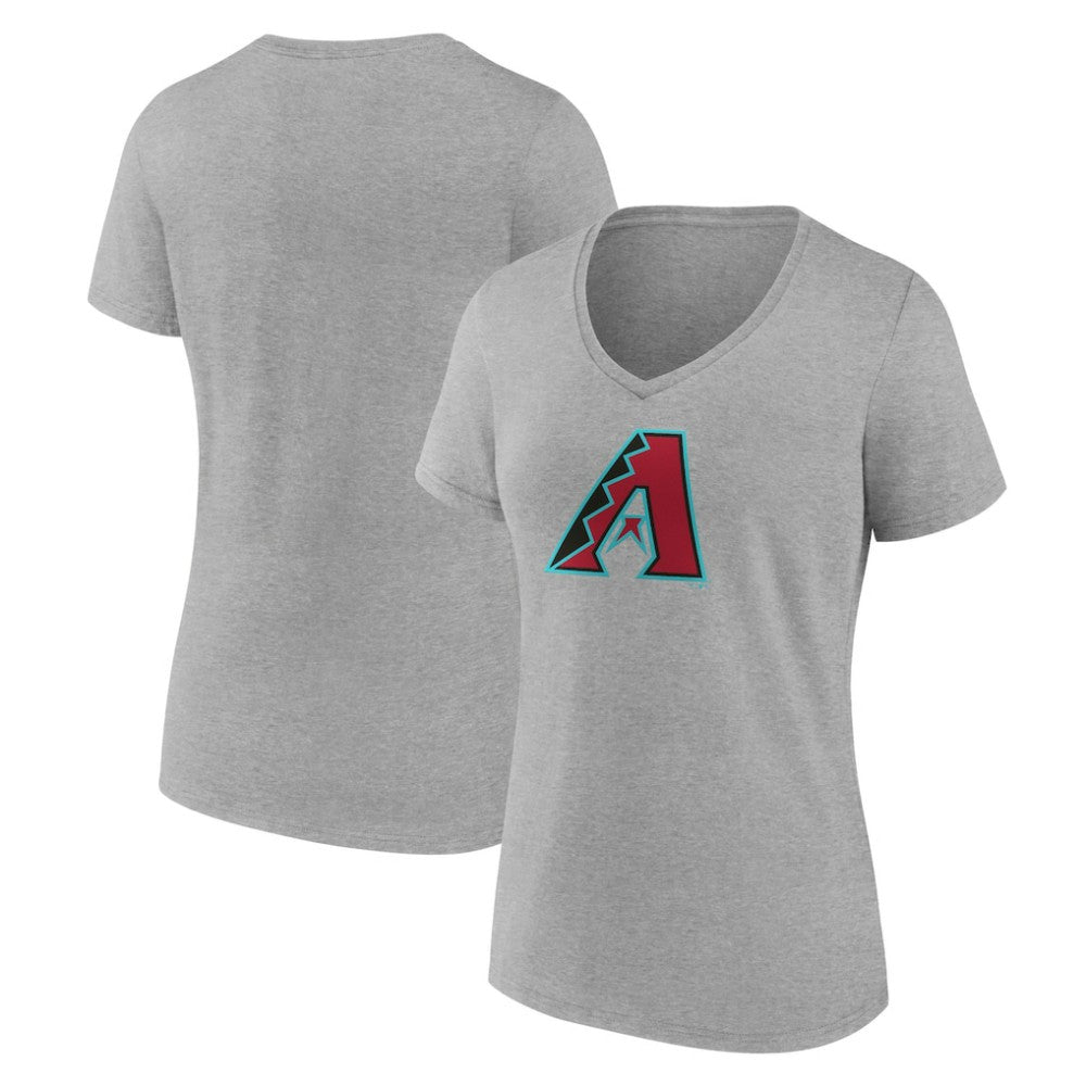 Gray Arizona Diamondbacks Women's Official Logo V-Neck T-Shirt