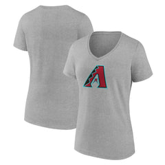 Gray Arizona Diamondbacks Women's Official Logo V-Neck T-Shirt
