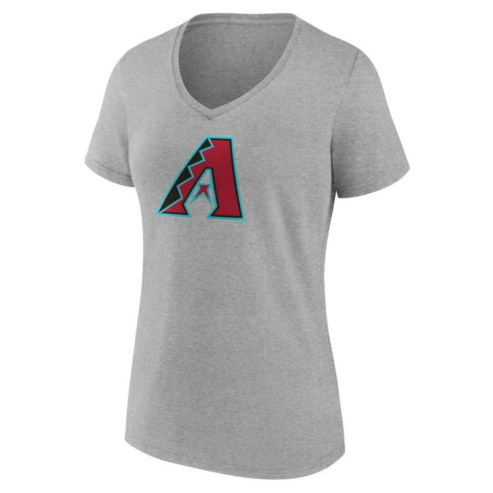 Gray Arizona Diamondbacks Women's Official Logo V-Neck T-Shirt