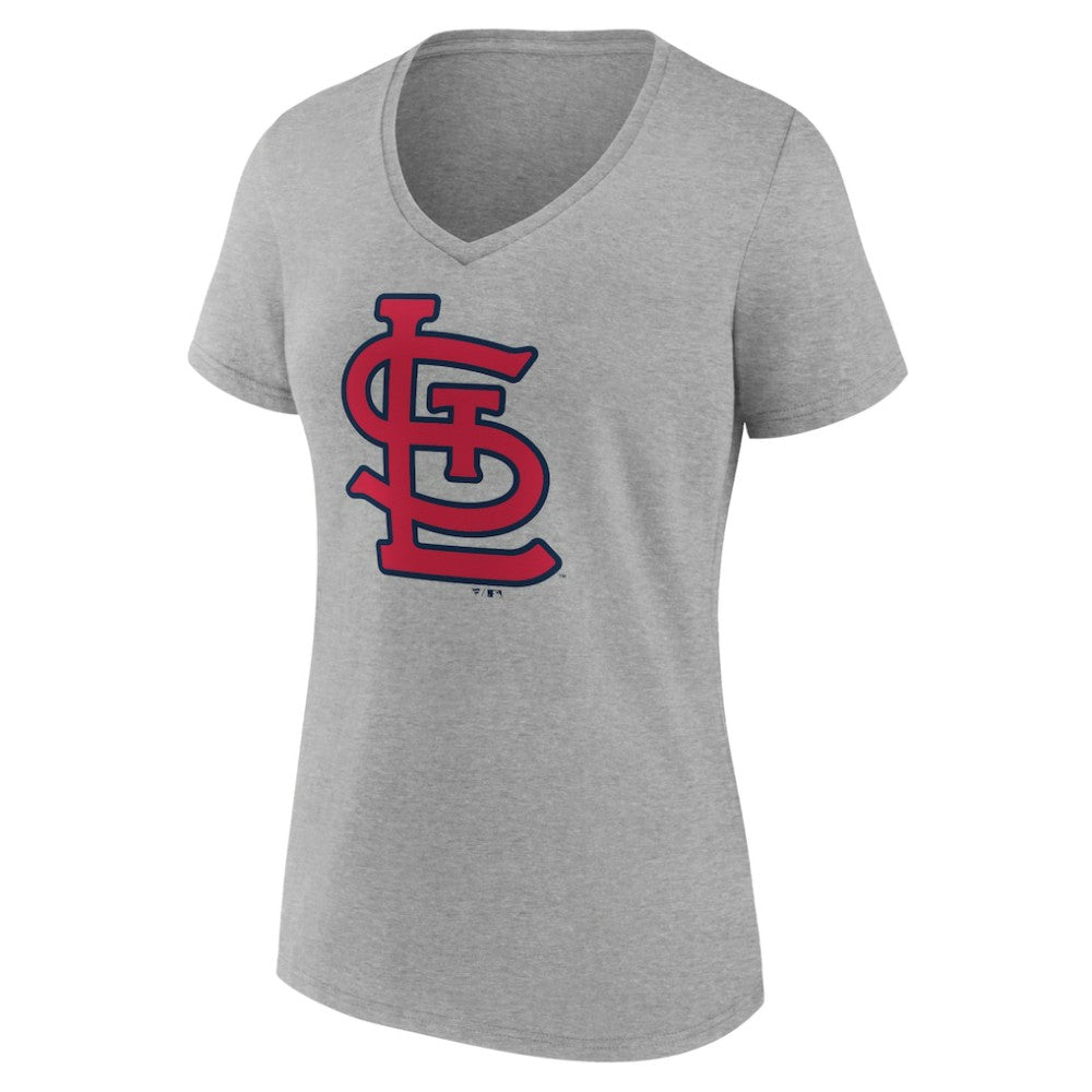 Gray St. Louis Cardinals Women's Official Logo V-Neck T-Shirt