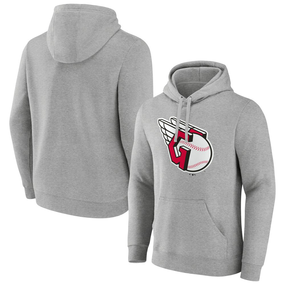 Gray Cleveland Guardians Official Team Logo Pullover Hoodie
