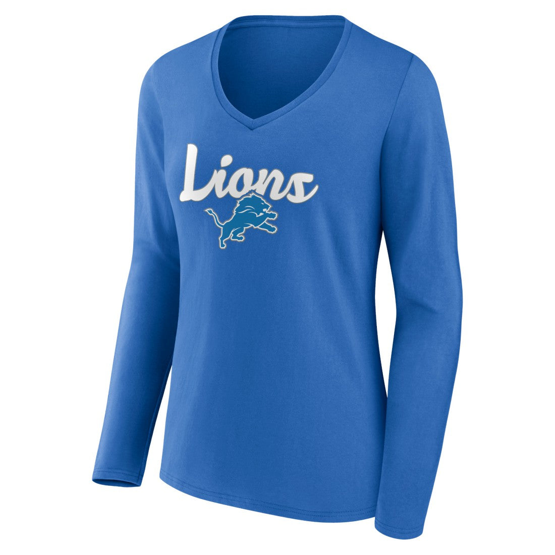 Women's Freehand Team Long Sleeve V-Neck T-Shirt - Detroit Lions T-shirts