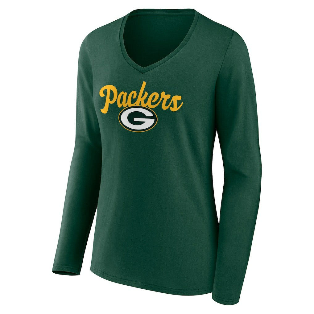 Women's Freehand Team Long Sleeve V-Neck T-Shirt - Green Bay Packers T-shirts
