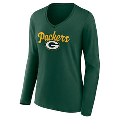 Women's Freehand Team Long Sleeve V-Neck T-Shirt - Green Bay Packers T-shirts