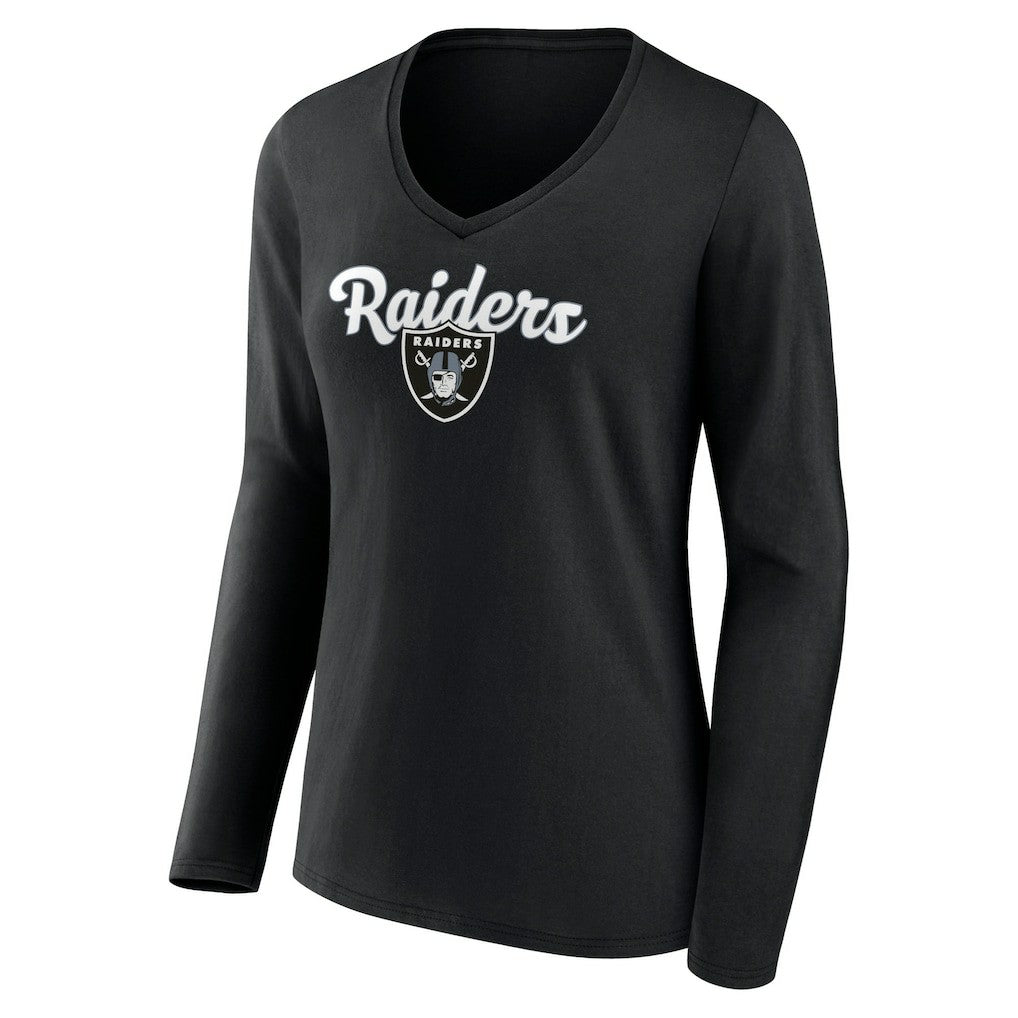 Women's Freehand Team Long Sleeve V-Neck T-Shirt - Las Vegas Raiders T-shirts