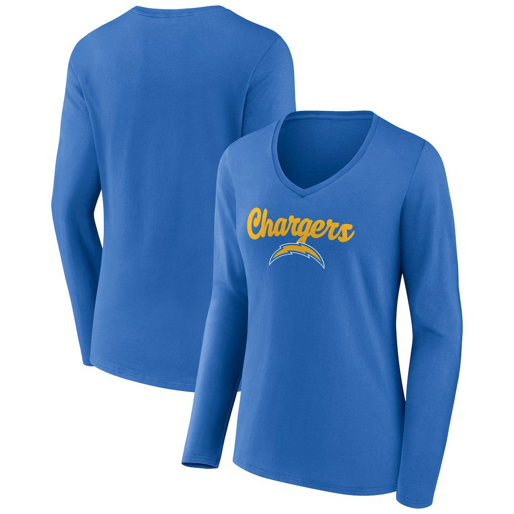 Women's Freehand Team Long Sleeve V-Neck T-Shirt - Los Angeles Chargers T-shirts