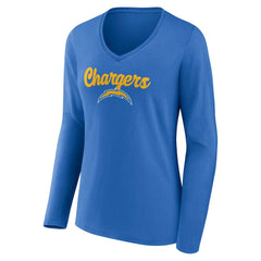 Women's Freehand Team Long Sleeve V-Neck T-Shirt - Los Angeles Chargers T-shirts