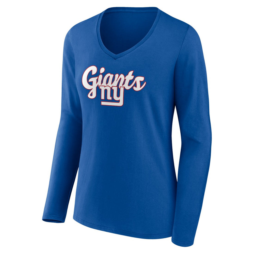 Women's Freehand Team Long Sleeve V-Neck T-Shirt - New York Giants T-shirts