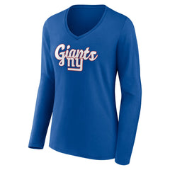 Women's Freehand Team Long Sleeve V-Neck T-Shirt - New York Giants T-shirts