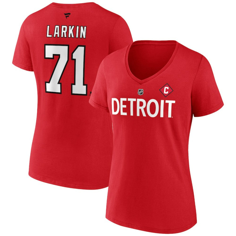 NHL Dylan Larkin Detroit Red Wings Fanatics Women's Special Edition 2.0 Name & Number V-Neck T-Shirt