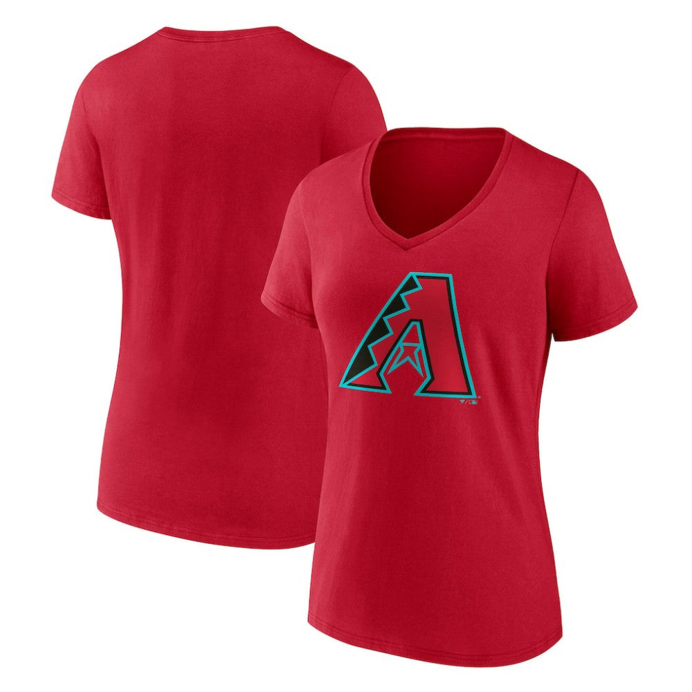 Red Arizona Diamondbacks Women's Official Logo V-Neck T-Shirt