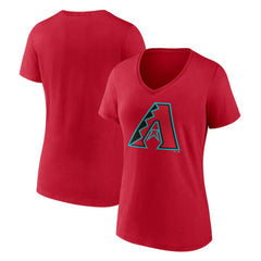 Red Arizona Diamondbacks Women's Official Logo V-Neck T-Shirt