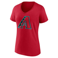 Red Arizona Diamondbacks Women's Official Logo V-Neck T-Shirt