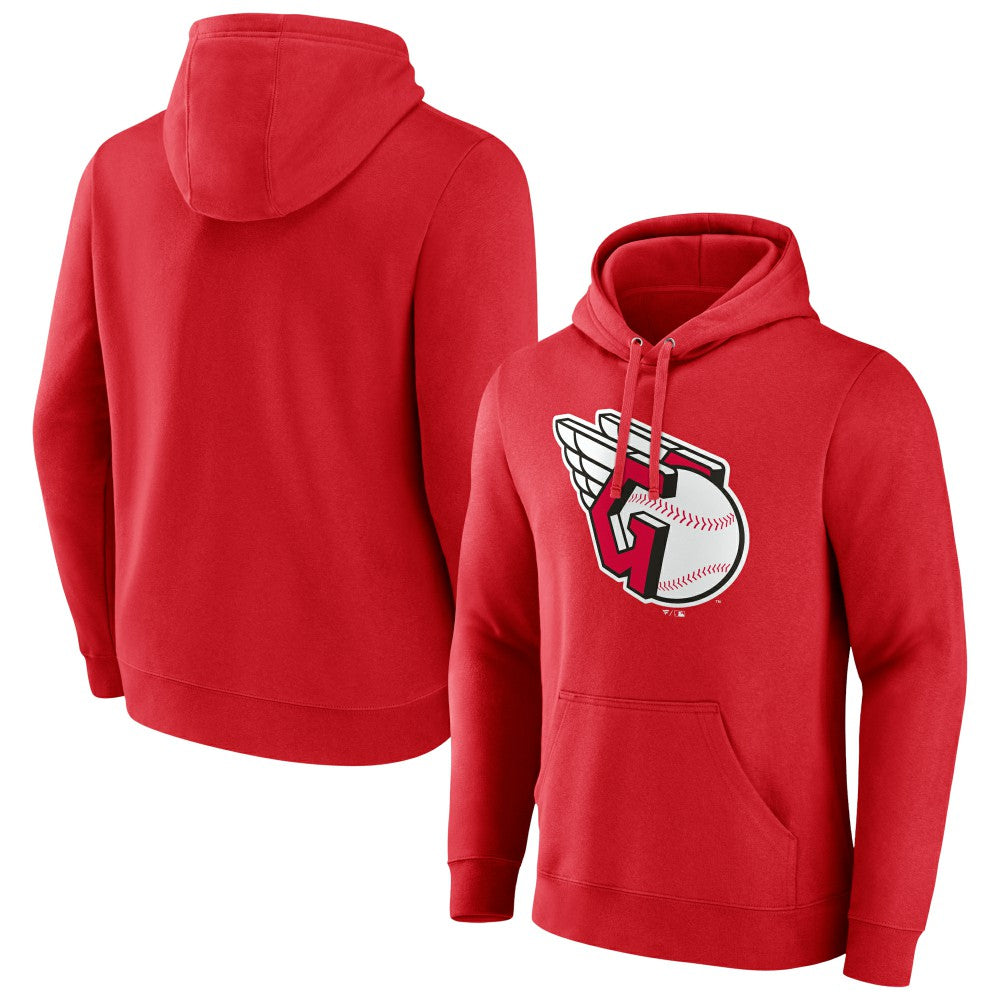 Red Cleveland Guardians Official Logo Pullover Hoodie