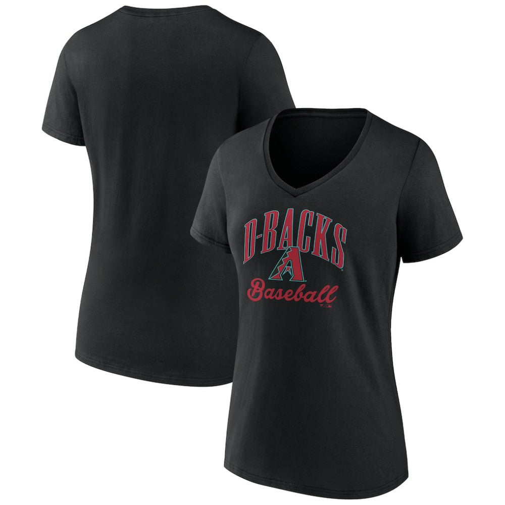 Black Arizona Diamondbacks Women's Victory Script Team V-Neck T-Shirt