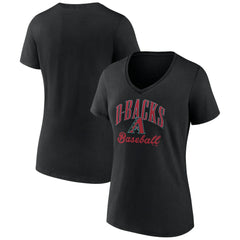 Black Arizona Diamondbacks Women's Victory Script Team V-Neck T-Shirt