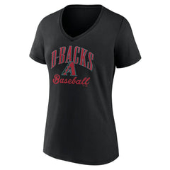 Black Arizona Diamondbacks Women's Victory Script Team V-Neck T-Shirt