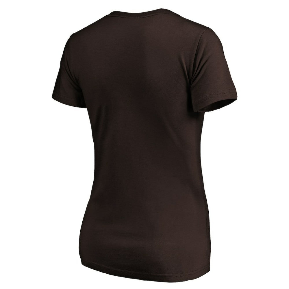 Brown San Diego Padres Women's Victory Script Team V-Neck T-Shirt