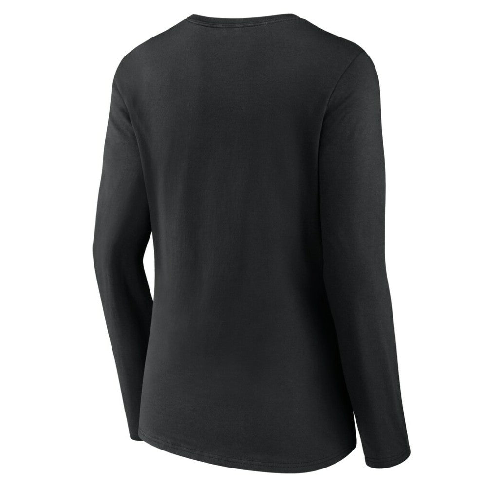 Black Miami Marlins Women's Victory Script Long Sleeve V-Neck T-Shirt