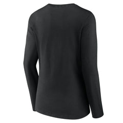 Black Miami Marlins Women's Victory Script Long Sleeve V-Neck T-Shirt