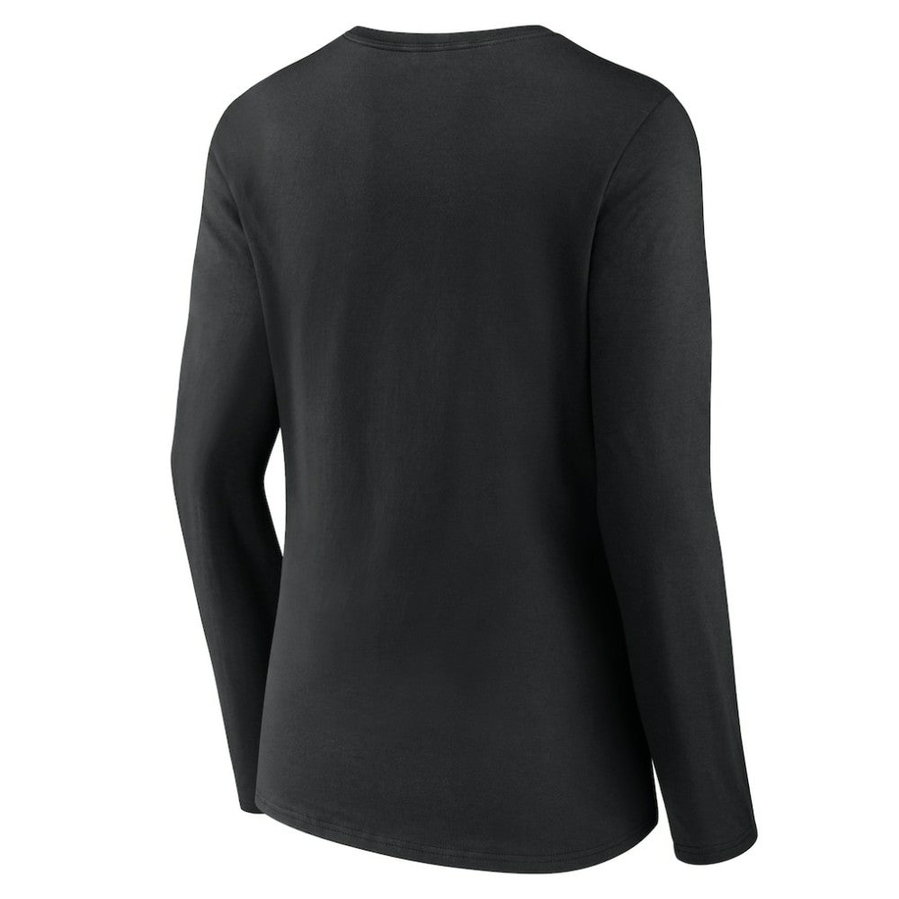 Black San Francisco Giants Women's Victory Script Long Sleeve V-Neck T-Shirt