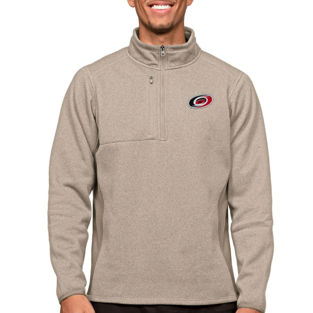 NHL Carolina Hurricanes Antigua Course Quarter-Zip Pullover Top