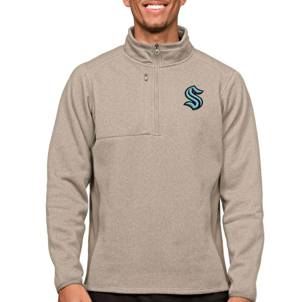 NHL Seattle Kraken Antigua Course Quarter-Zip Pullover Top