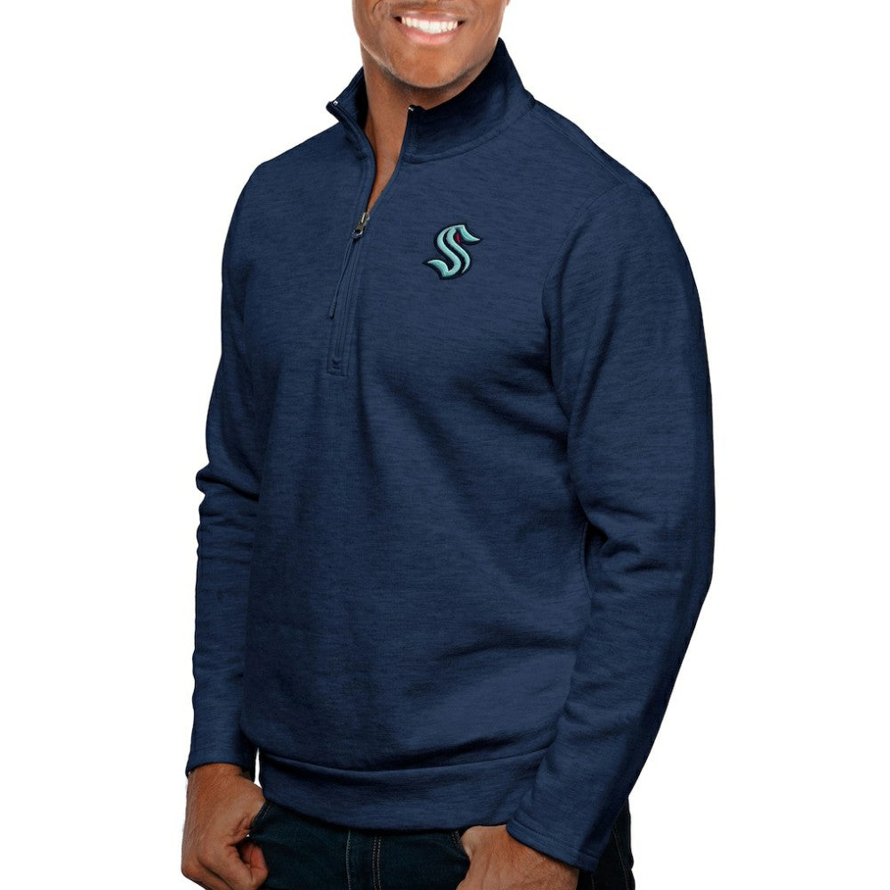 NHL Seattle Kraken Antigua Gambit Quarter-Zip Pullover Top
