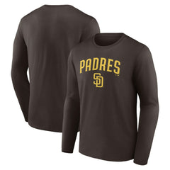 Brown San Diego Padres Team Lockup Long Sleeve T-Shirt