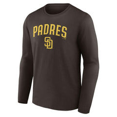 Brown San Diego Padres Team Lockup Long Sleeve T-Shirt