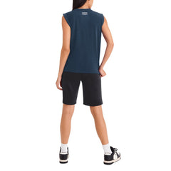 Navy Atlanta Braves DKNY Sport Women's Madison Tri-Blend Tank Top